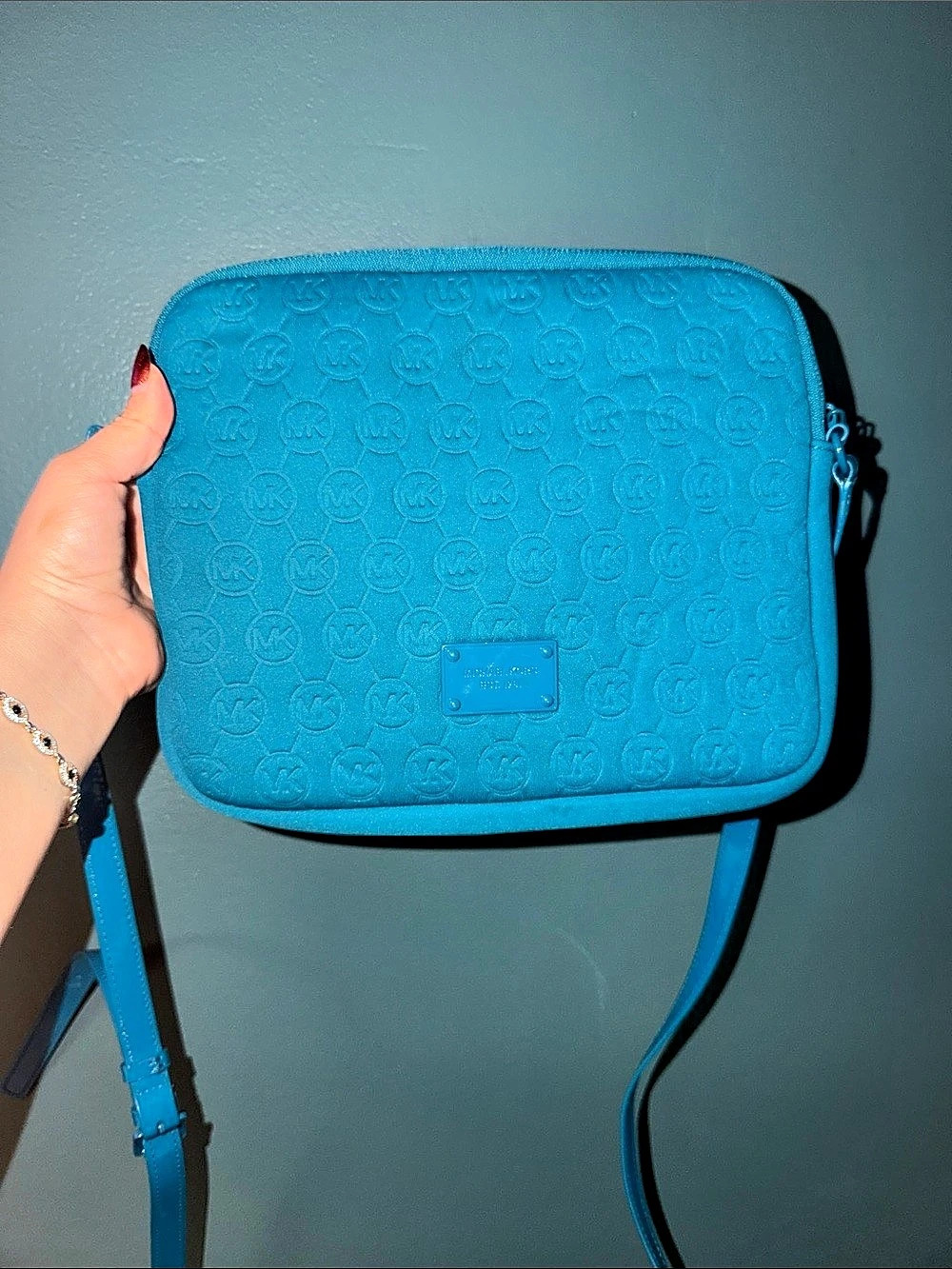 Michael Kors Jet Set Travel crossbody Blue Monogram